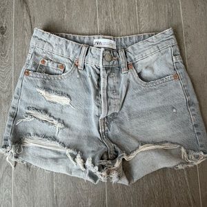 Grey Zara Jean Shorts